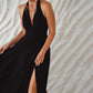 Costa Brava Halterneck Maxi Dress In Black