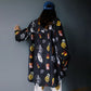 LINEN SHIRT WITH PRINT “BASIC” BLACK