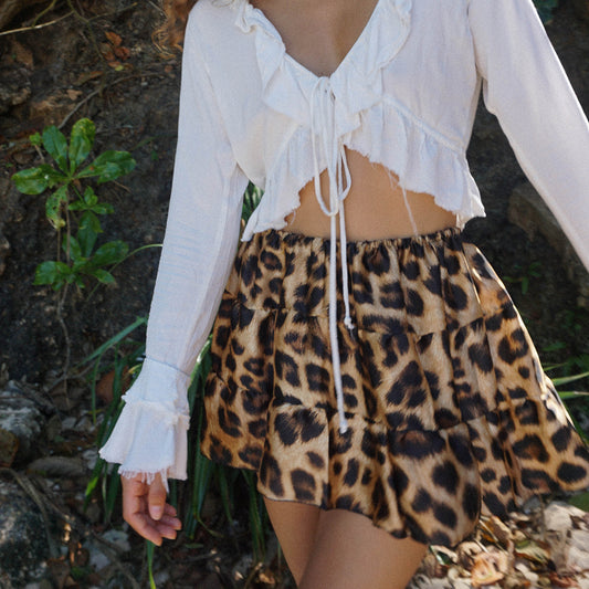 Leopard Silky Skirt