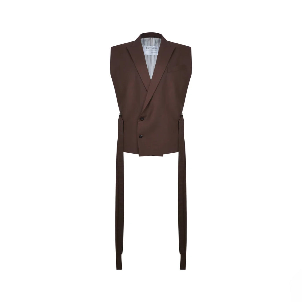 AVANT GARDE VEST IN BROWN