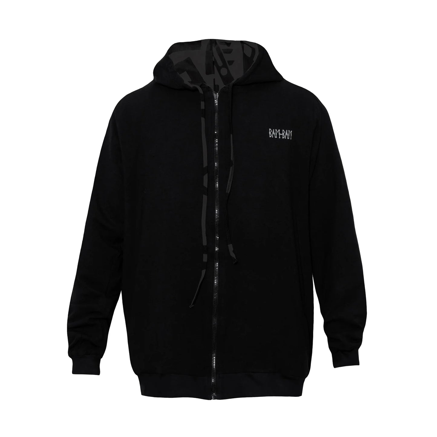 REVERSIBLE CHARCOAL & BLACK ZIP UP HOODIE