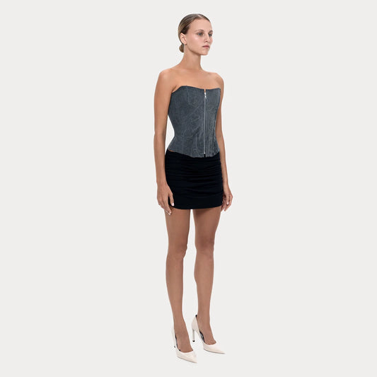 Long Slim Corset Grey Smoke