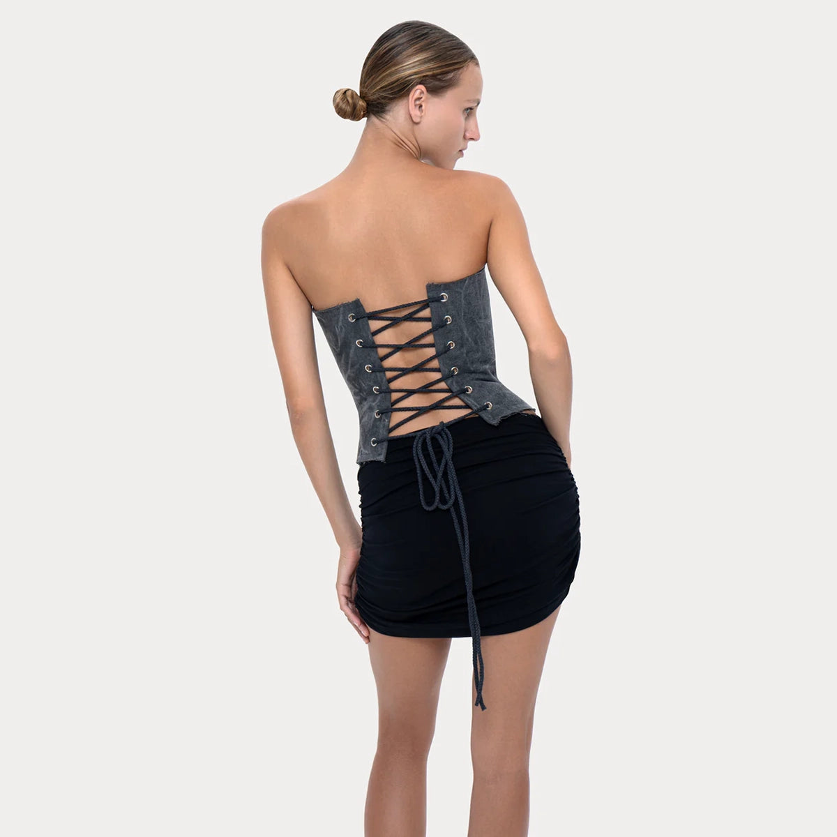 Long Slim Corset Grey Smoke