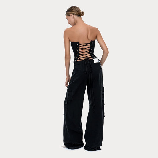 Long Slim Corset Black