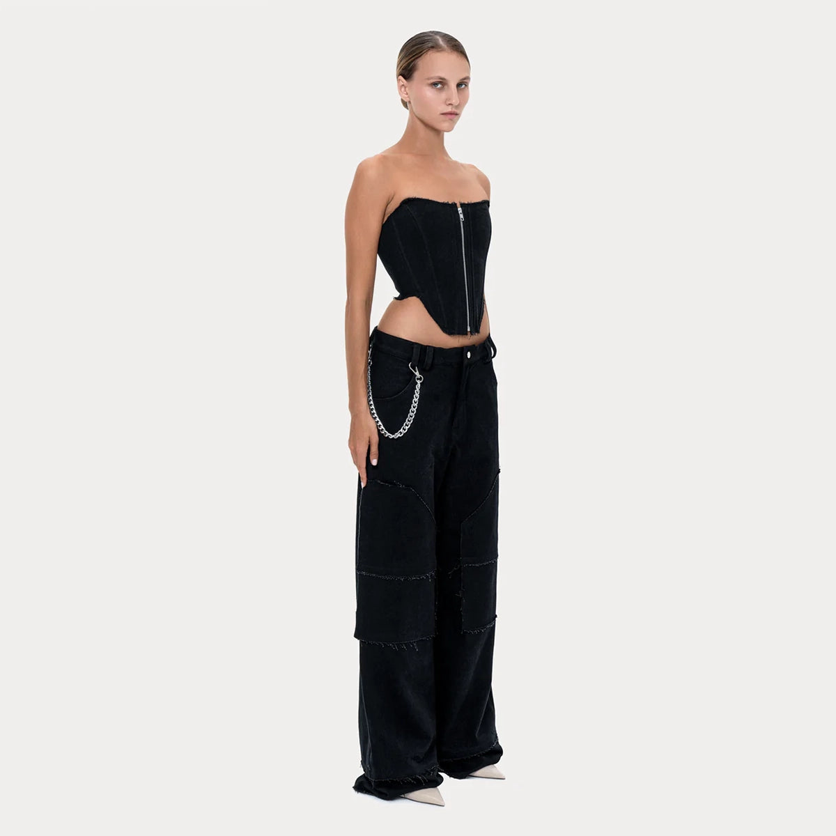 Long U Corset Black