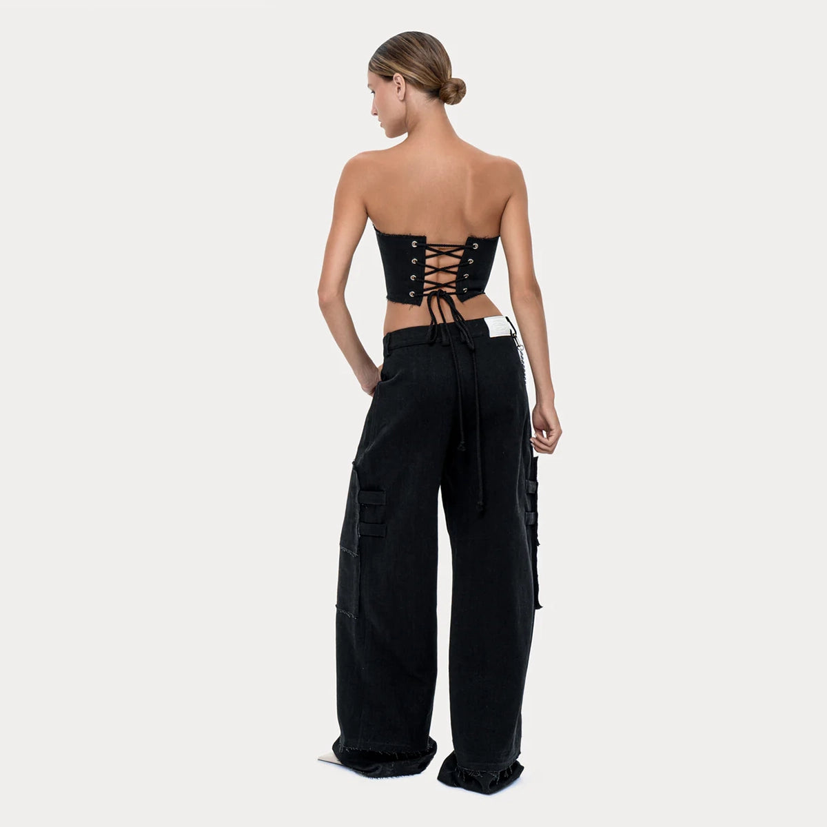Long U Corset Black