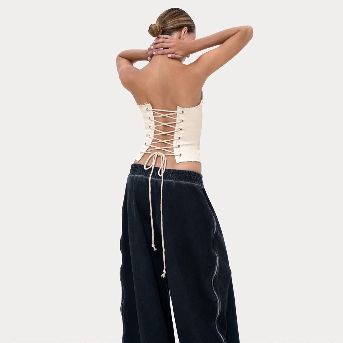 Long Slim Corset Beige