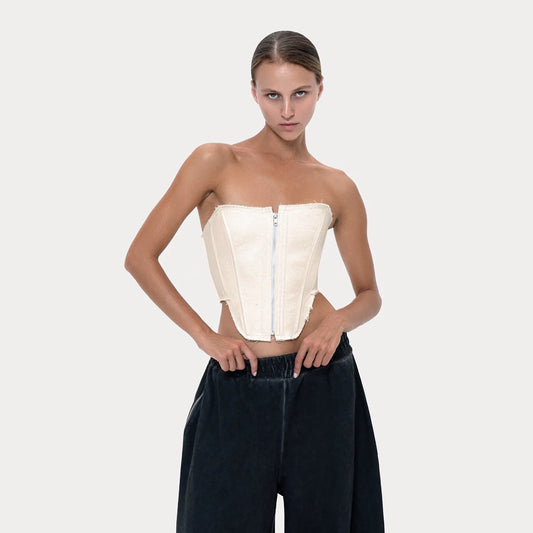 Long U Corset Beige