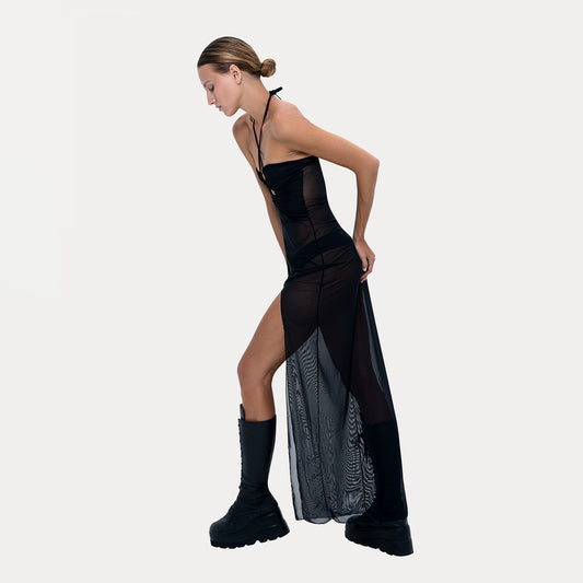 Long Dress Black Mesh
