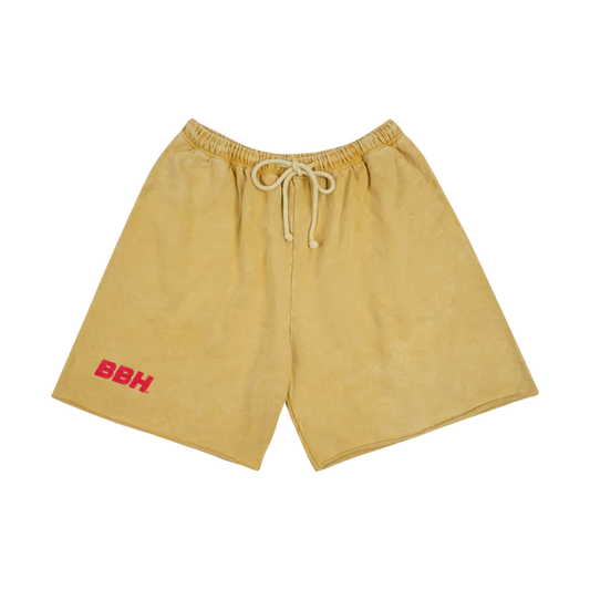 SHORT FRENCH TERRY STONEWASHED IN YELLOW