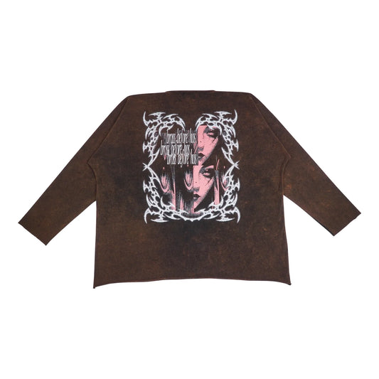 LONGSLEEVE FACE PRINT BROWN