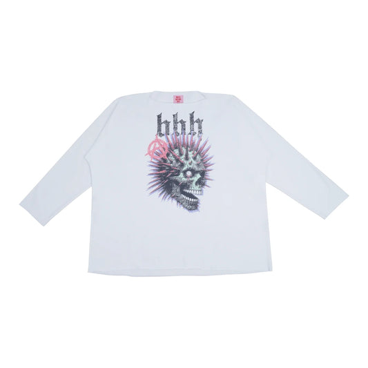 LONGSLEEVE SKULL PRINT WHITE
