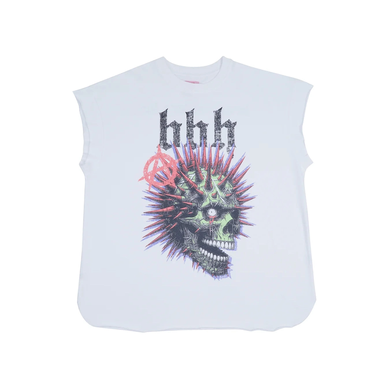 TSHIRT TANK SKULL PRINT WHITE