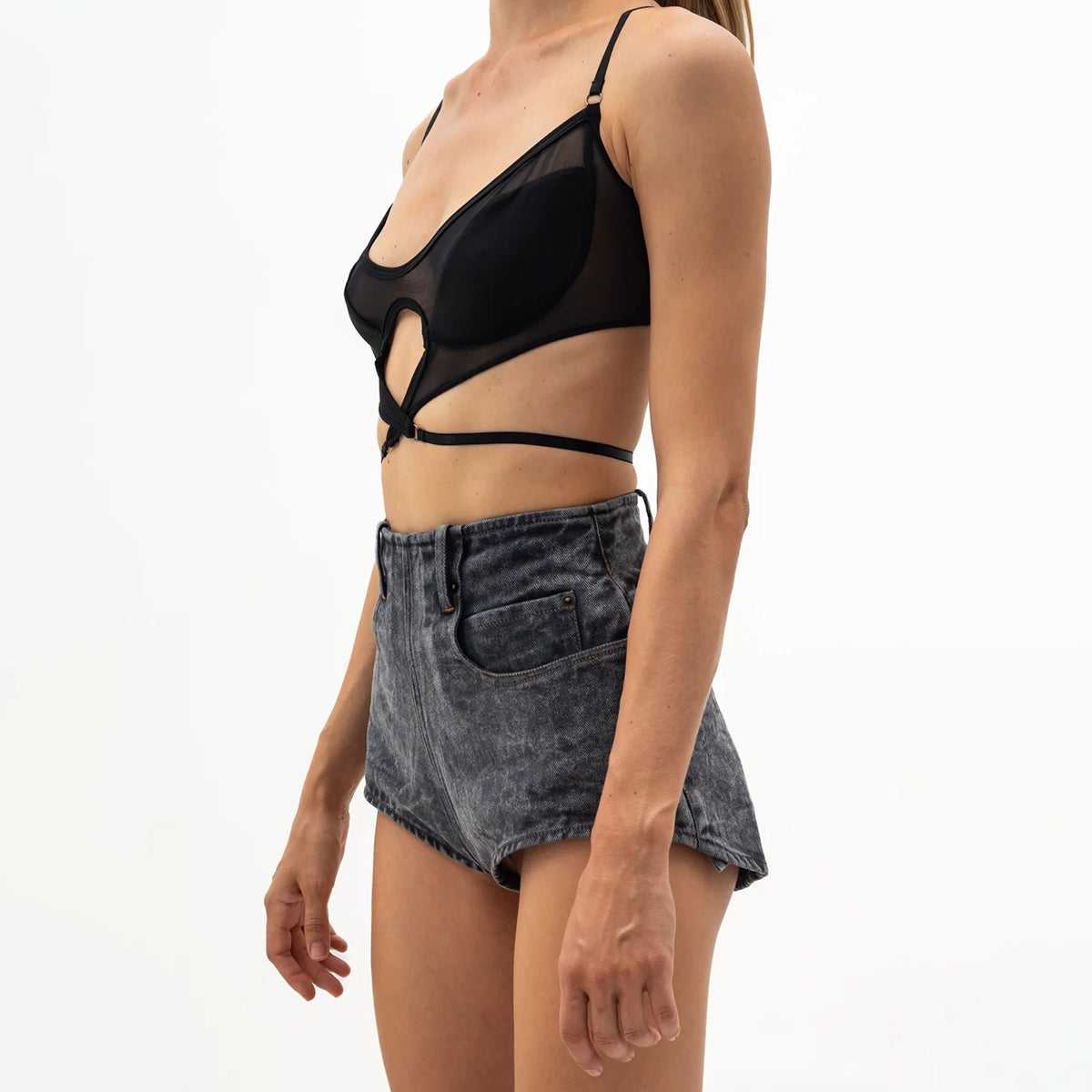 Cross Body Top Black