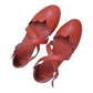 Mangrove Leather Flats In Red
