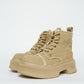 Beige Canvas Boots
