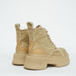Beige Canvas Boots