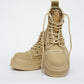 Beige Canvas Boots