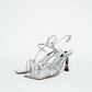 Glitter Strap Silver Heels
