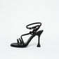 Evening Black Strappy Heels