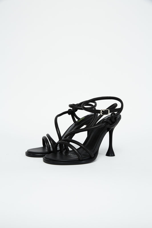 Evening Black Strappy Heels