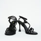 Evening Black Strappy Heels
