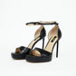 Black Croc-Effect Platform Heels