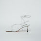 White Sculpted Heel Sandals
