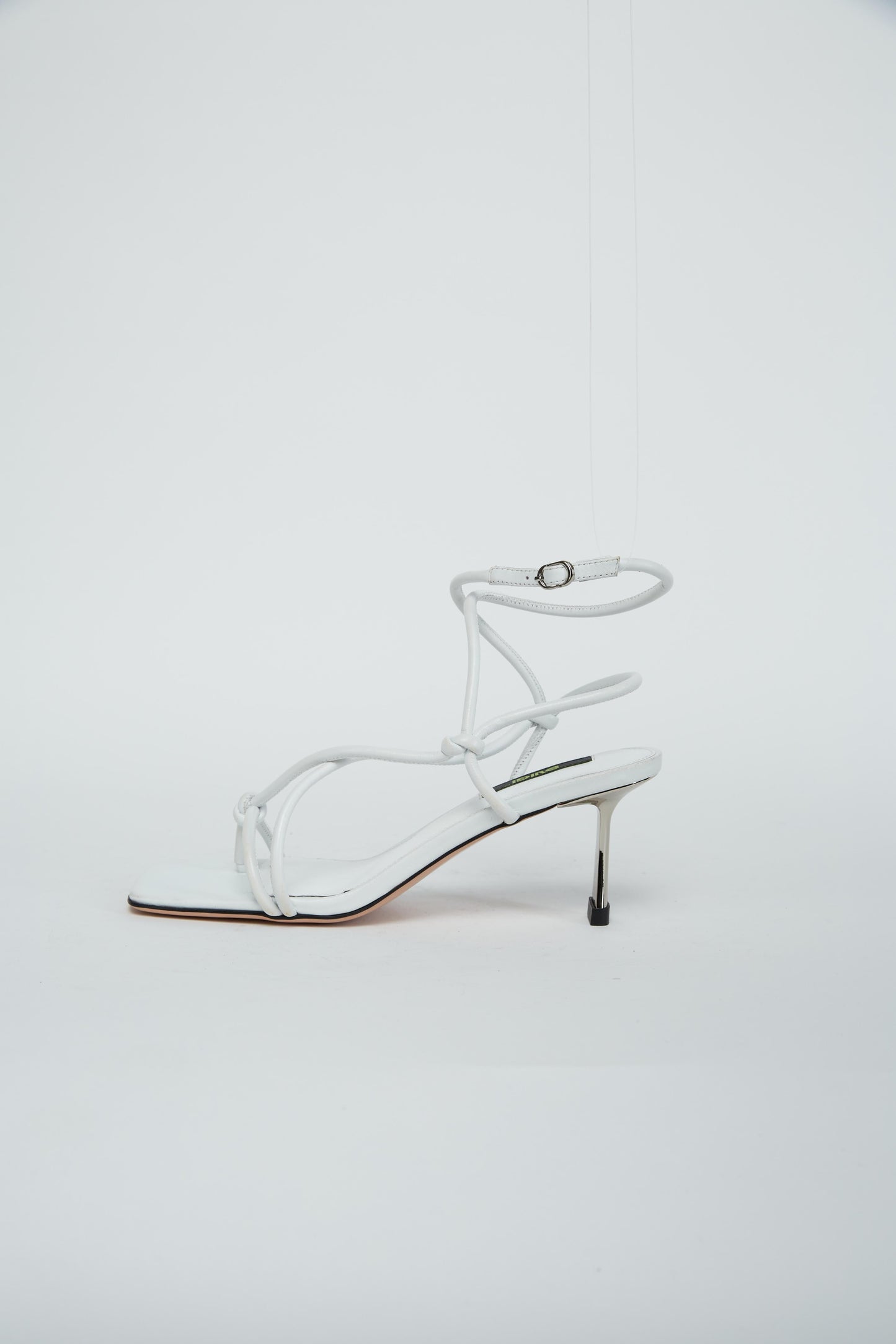 White Sculpted Heel Sandals