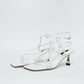 White Sculpted Heel Sandals