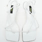 White Sculpted Heel Sandals