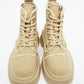 Beige Canvas Boots