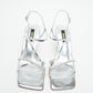 Glitter Strap Silver Heels