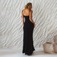 Ermes Maxi Slip Dress In Black