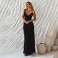 Ermes Maxi Slip Dress In Black