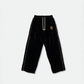 SILK VELVET TRACK PANTS BLACK