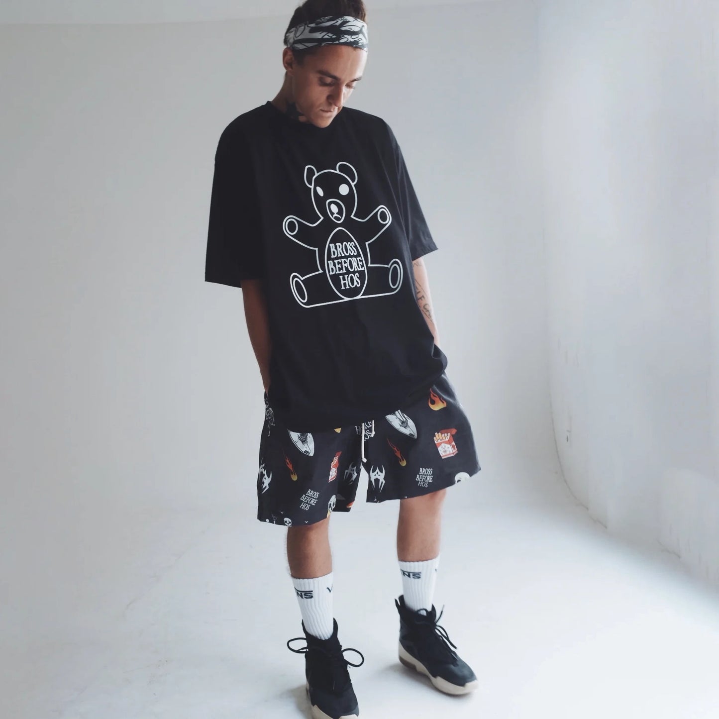 T-SHIRT BEAR PRINT BLACK