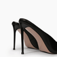 Black stiletto mule heel and sole detail