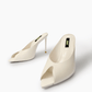 Ivory open-back leather mules front view