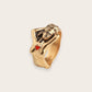 LADIES RING WITH RED STONE IN GOLD