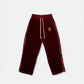 SILK VELVET TRACK PANTS RED