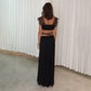 Ivory Lace Top Black