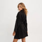 Linen Kimono Long Sleeve in Black