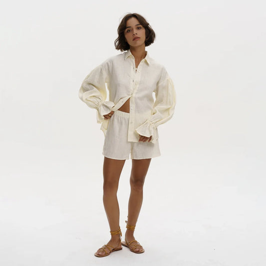 Parisian Linen Shirt in Cream