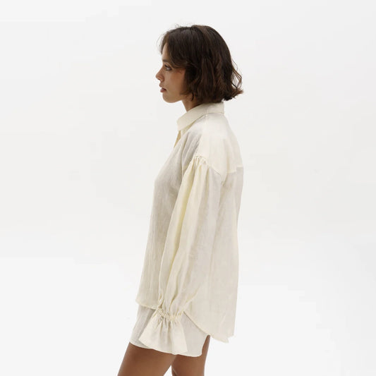 Parisian Linen Shorts in Cream