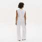 Linen Vest With Tie in White