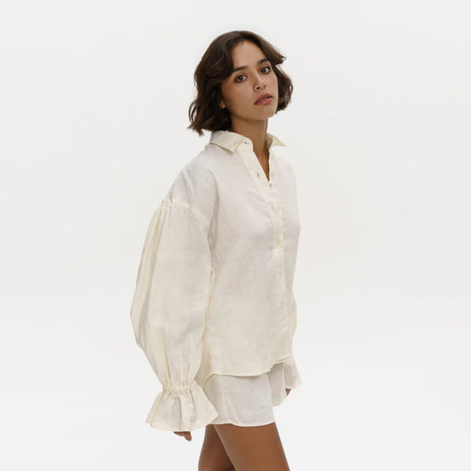 Parisian Linen Shirt in Cream