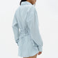 Tieback Linen Shirt in Iced Blue