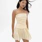 Pleated Linen Skirt in Buttery Cream