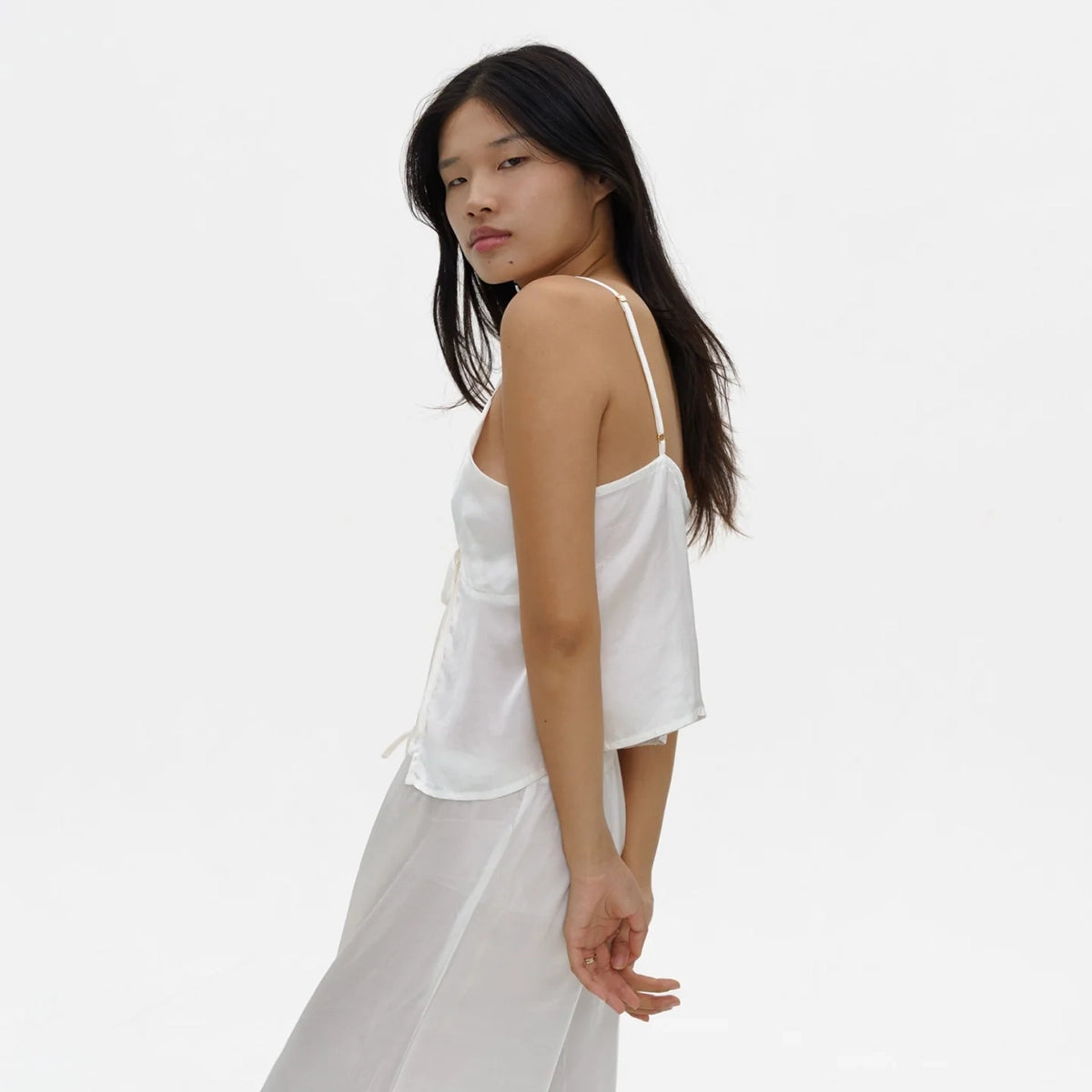Midnight Top in Cloud White